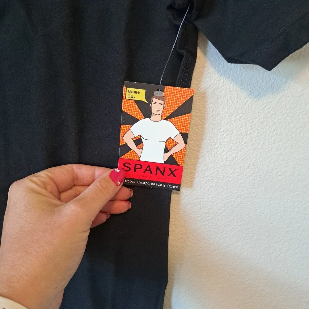 Spanx for Men Cotton Compression Crew Undershirt Black XL 607 Shapewear NWT